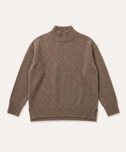 Light Brown / XS Relaxed Mockneck Sweater Miaki Swiss Made Womenswear