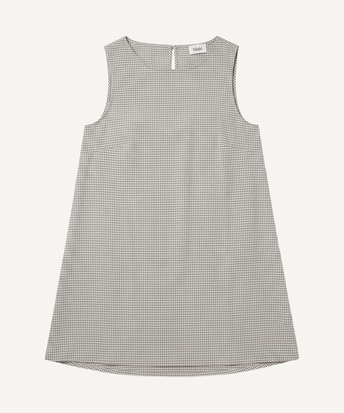 Check Beige / XS Sleeveless A-Line Dress Miaki Swiss Made Womenswear