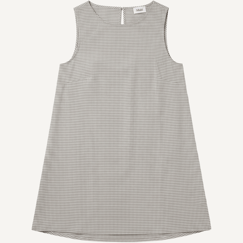 Check Beige / XS Sleeveless A-Line Dress Miaki Swiss Made Womenswear