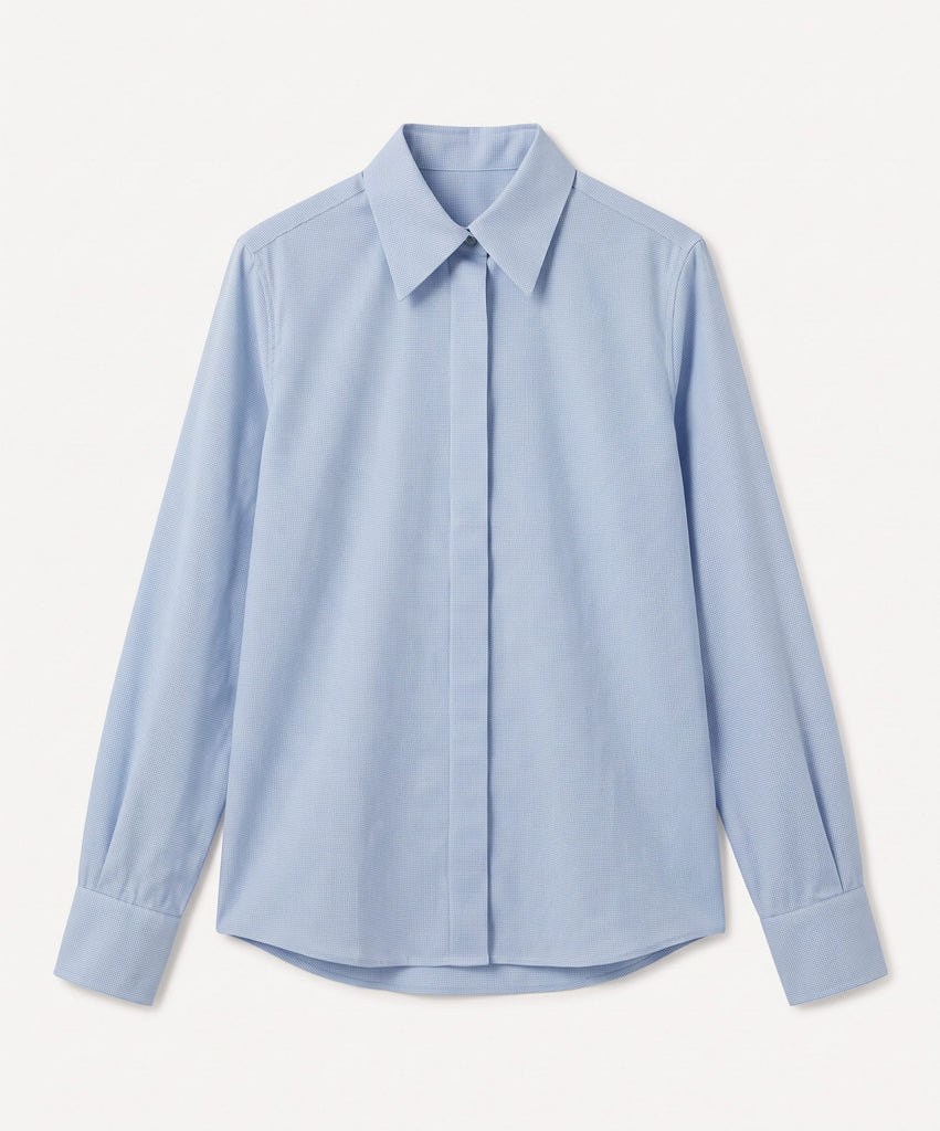 Light Blue / 34 Everyday Wool Flannel Shirt Miaki Swiss Made Womenswear