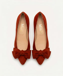 Suede Bow Flats Miaki Swiss Made Womenswear