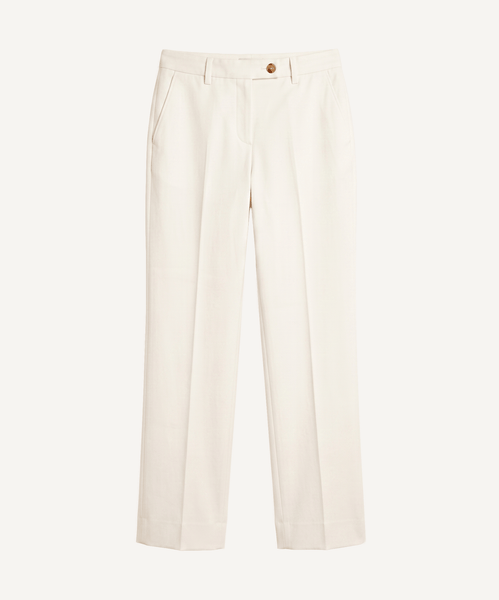 Cream / 34 Heavy Twill Signature Trousers Miaki Swiss Made Womenswear