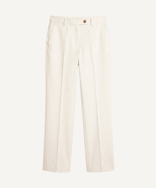 Cream / 34 Heavy Twill Signature Trousers Miaki Swiss Made Womenswear