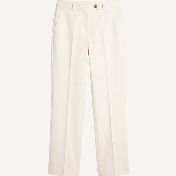 Cream / 34 Heavy Twill Signature Trousers Miaki Swiss Made Womenswear