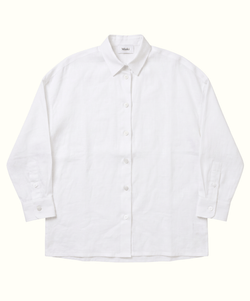 White / XS Oversized Linen Shirt Miaki Swiss Made Womenswear