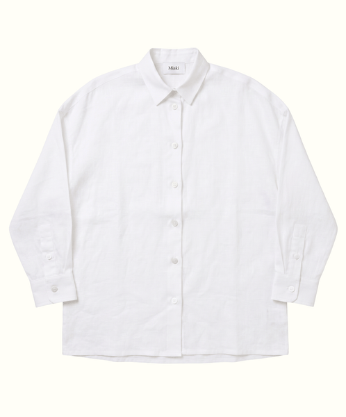 Navy / S Oversized Linen Shirt Miaki Swiss Made Womenswear