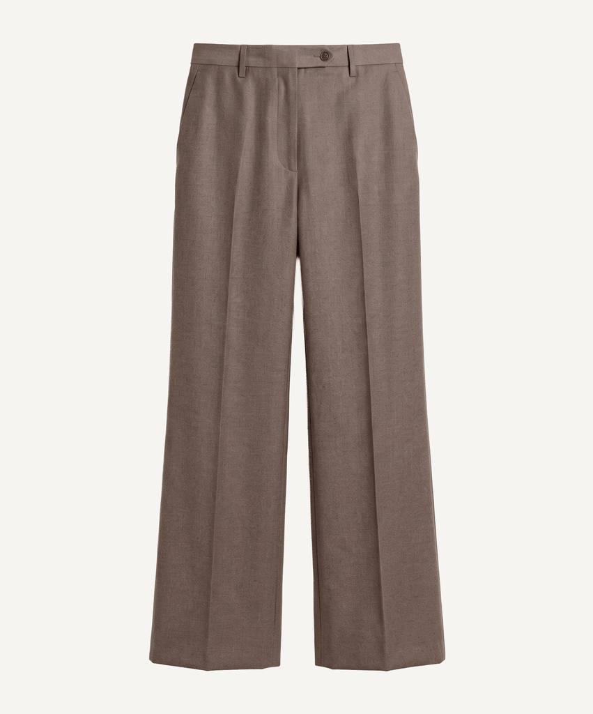 Wide Leg Flannel Trousers