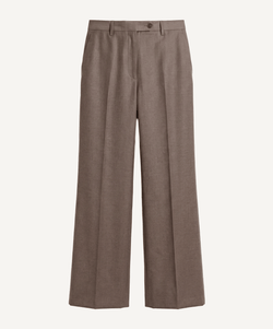 Wide Leg Flannel Trousers