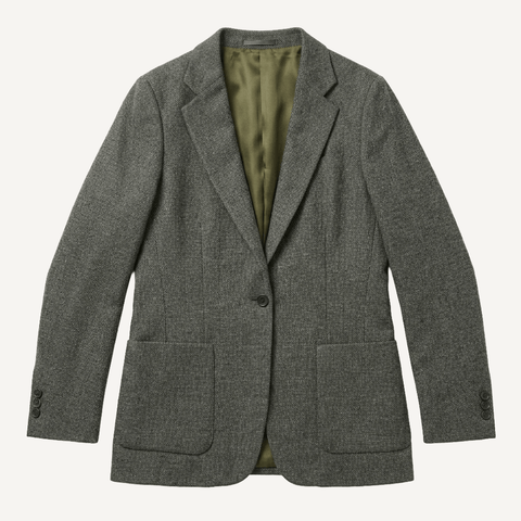 Olive / 34 Structured Wool Blazer Miaki Swiss Made Womenswear