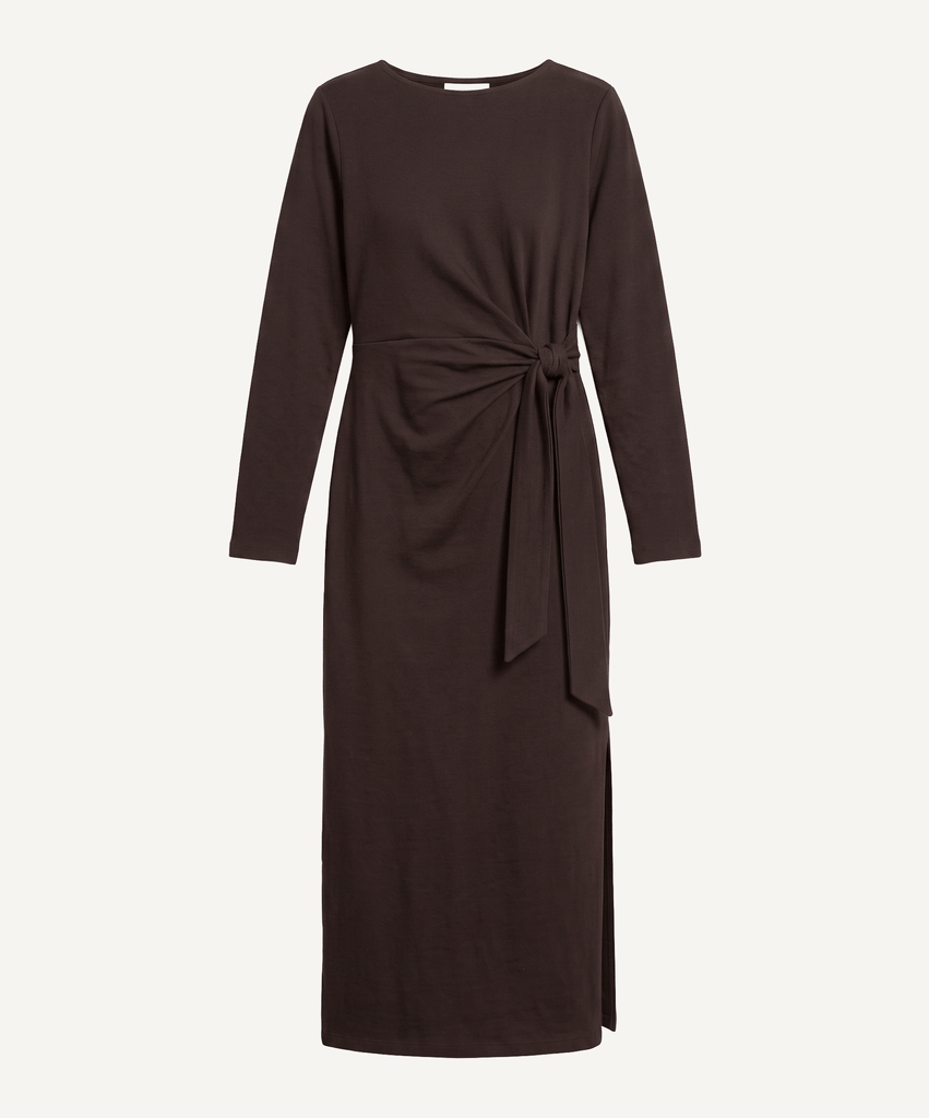 Langarm-Jerseykleid mit Knotendetail