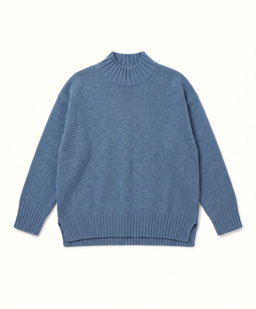 Ice Blue / XS Relaxed Mockneck Sweater Miaki Swiss Made Womenswear