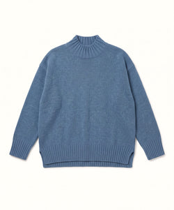 Ice Blue / XS Relaxed Mockneck Sweater Miaki Swiss Made Womenswear