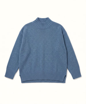 Ice Blue / XS Relaxed Mockneck Sweater Miaki Swiss Made Womenswear
