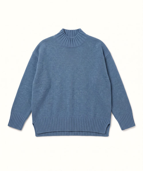 Ice Blue / XS Relaxed Mockneck Sweater Miaki Swiss Made Womenswear