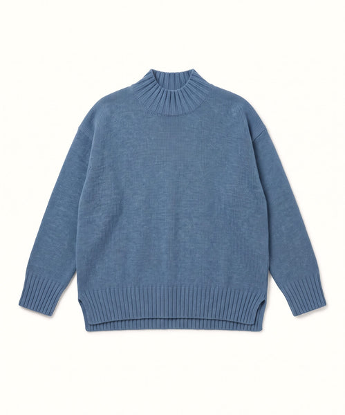 Ice Blue / XS Relaxed Mockneck Sweater Miaki Swiss Made Womenswear