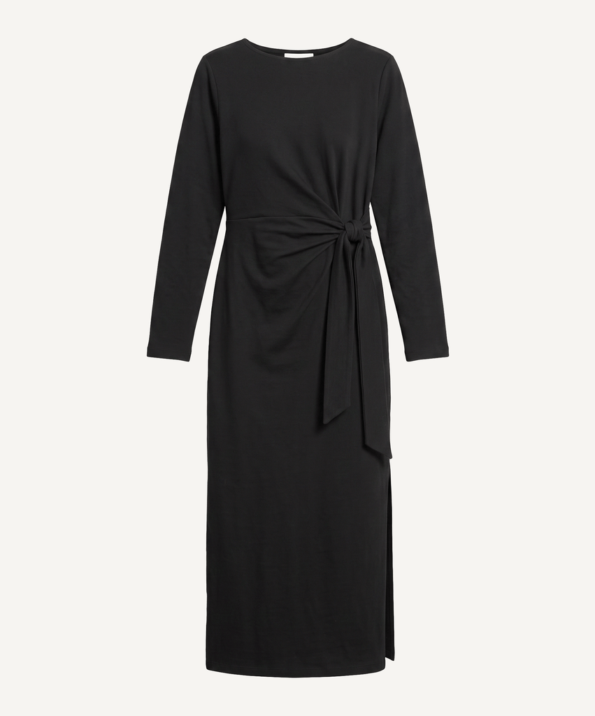 Langarm-Jerseykleid mit Knotendetail