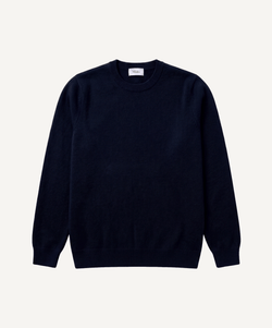 Dark Navy / XS Classic Cashmere Roundneck Sweater Miaki Swiss Made Womenswear