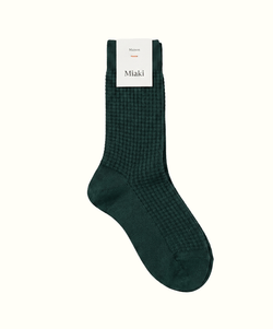 Green / 36/38 Structured Wool Socks Miaki Swiss Made Womenswear