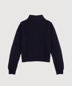 Short Heavy Rib Mockneck Sweater