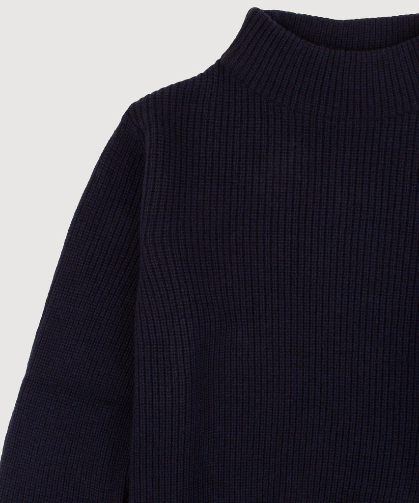 Short Heavy Rib Mockneck Sweater