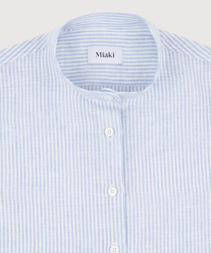 Sleeveless Linen Stripe Shirt