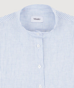 Sleeveless Linen Stripe Shirt
