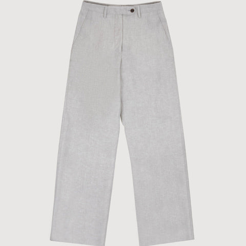Wide Leg Linen Twill Trousers