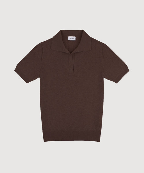 Short Sleeve Cotton Polo Sweater Miaki Swiss Made Womenswear