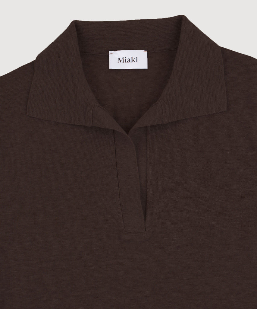 Short Sleeve Cotton Polo Sweater Miaki Swiss Made Womenswear