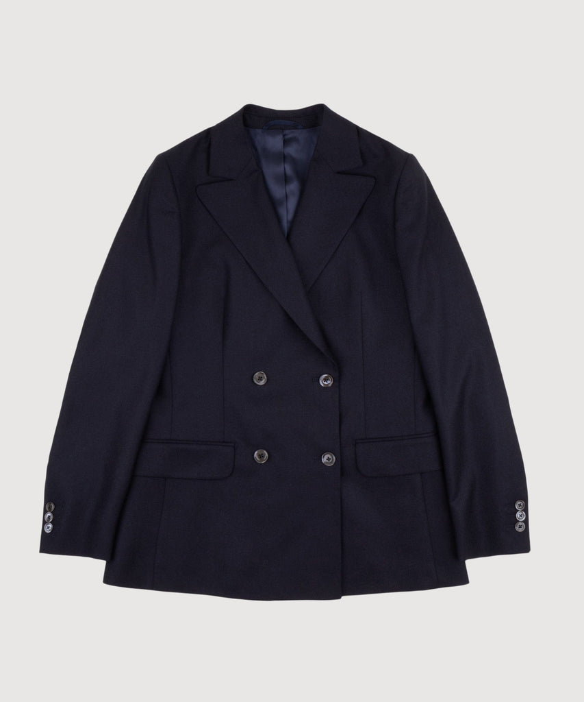 Relaxed Flannel Double Breast Blazer
