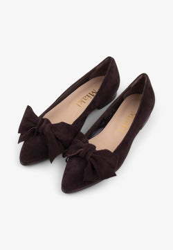 Suede Bow Flats