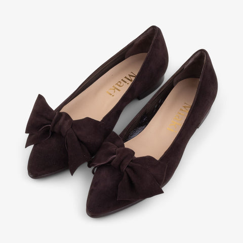 Suede Bow Flats
