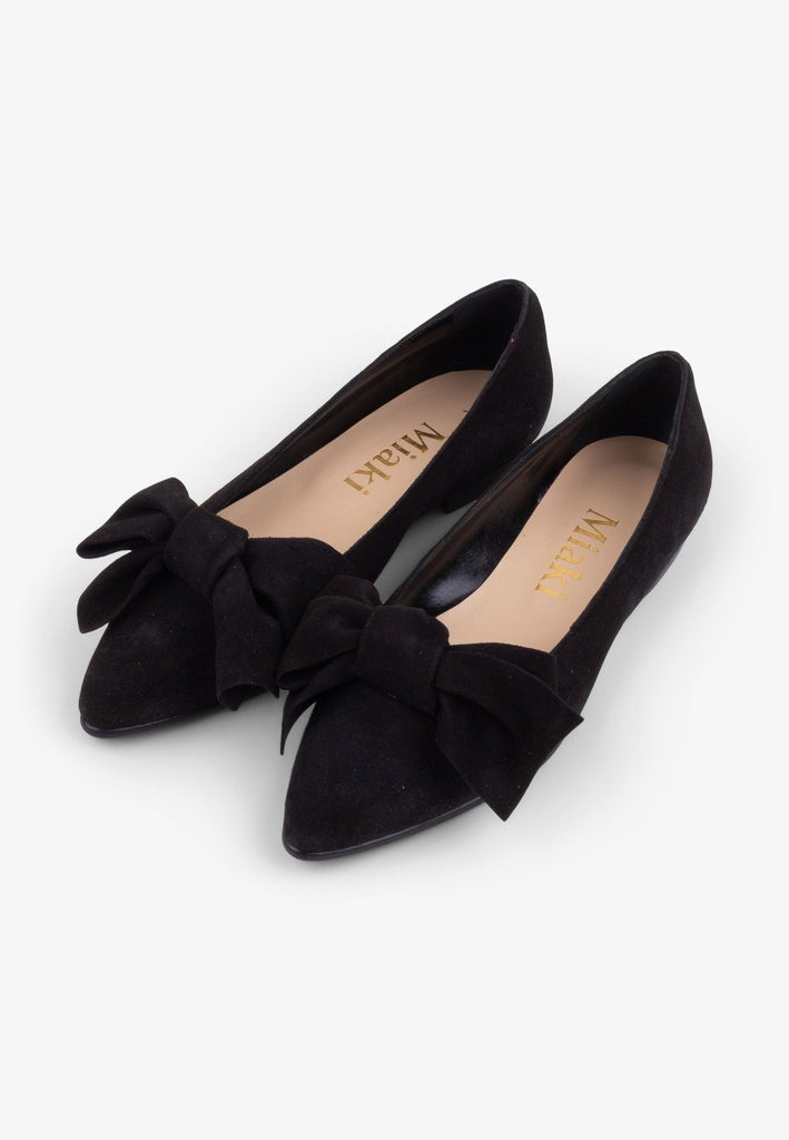 Suede Bow Flats