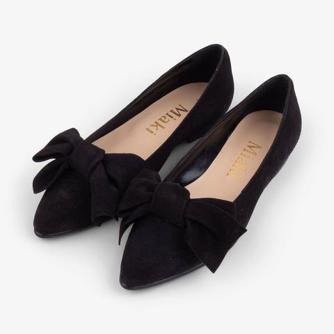 Suede Bow Flats