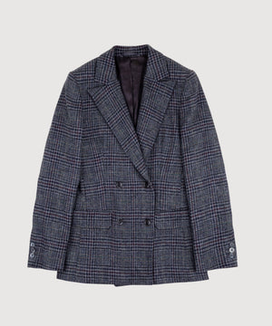 Double Breast Glencheck Blazer Miaki Swiss Made Womenswear