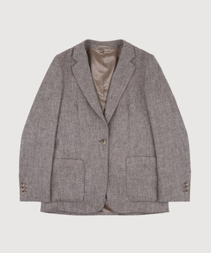 Relaxed Herringbone Tweed Blazer Miaki Swiss Made Womenswear