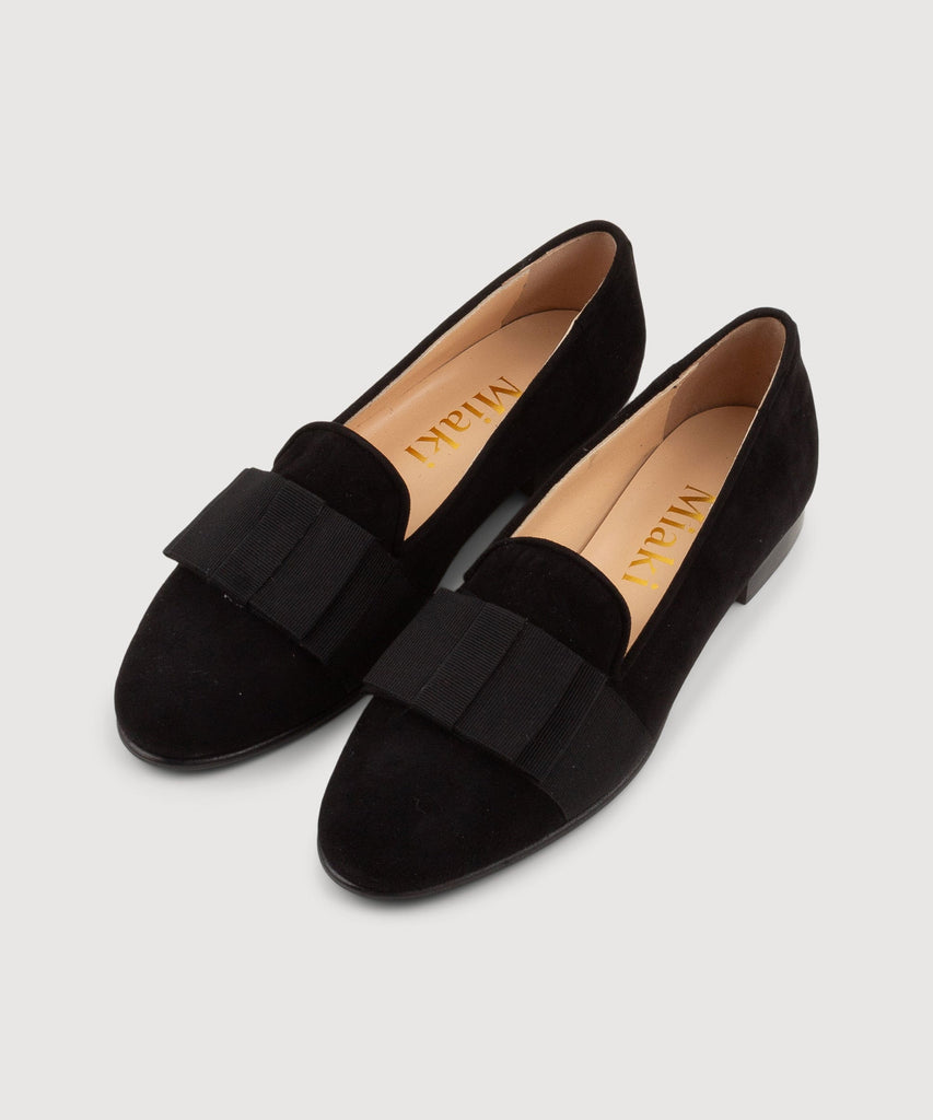 Suede Bow Slipper Miaki Swiss Made Womenswear