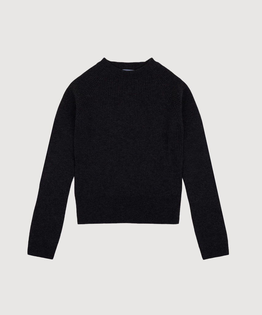 Black / XS Ribbed Wool Sweater Miaki Swiss Made Womenswear