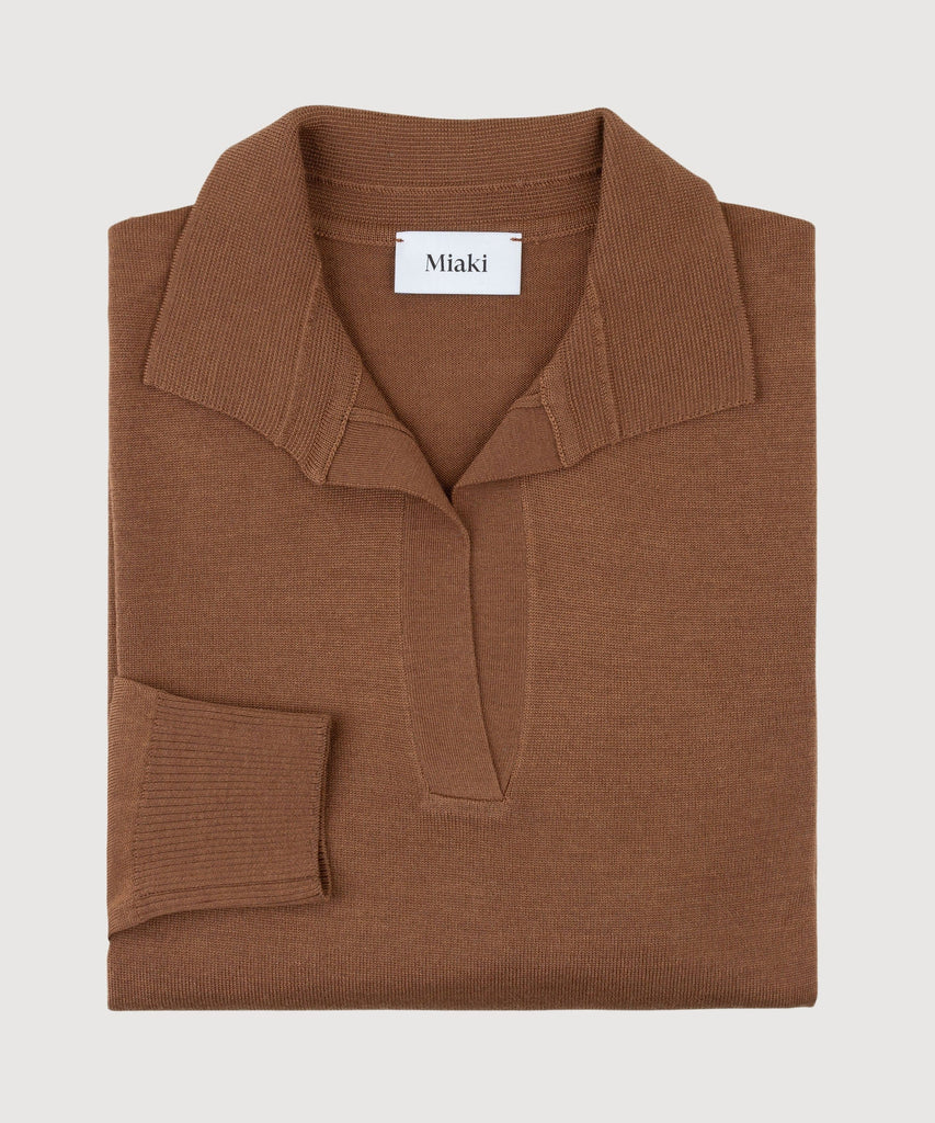 Casual Wool Silk Polo Sweater