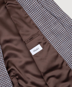 Relaxed Wool Silk Houndstooth Blazer Miaki Swiss Made Womenswear