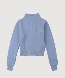 Short Heavy Rib Mockneck Sweater