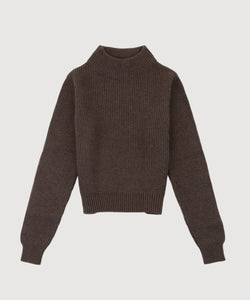 Short Heavy Rib Mockneck Sweater