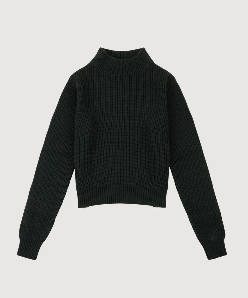 Short Heavy Rib Mockneck Sweater