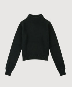 Short Heavy Rib Mockneck Sweater