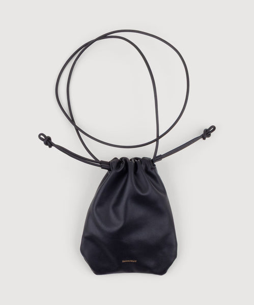 Black / One Size Soft Crossbody Leather Bag Miaki Swiss Made Womenswear