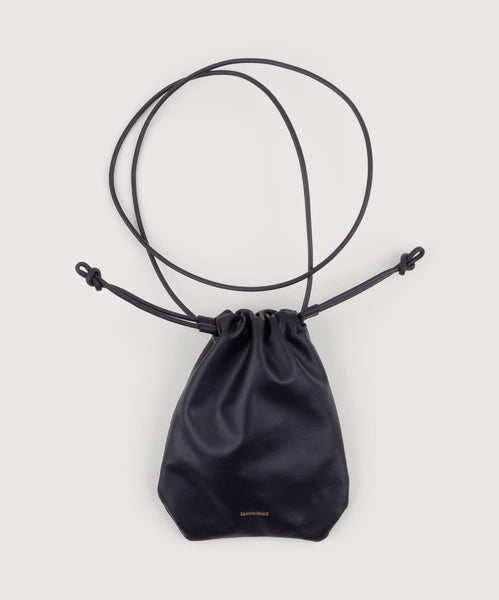 Black / One Size Soft Crossbody Leather Bag Miaki Swiss Made Womenswear