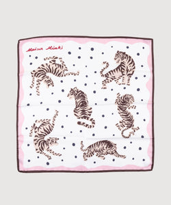 Cream / One Size Silk Foulard Tiger Miaki Swiss Made Womenswear