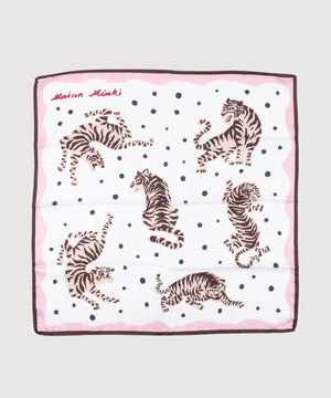 Cream / One Size Silk Foulard Tiger Miaki Swiss Made Womenswear