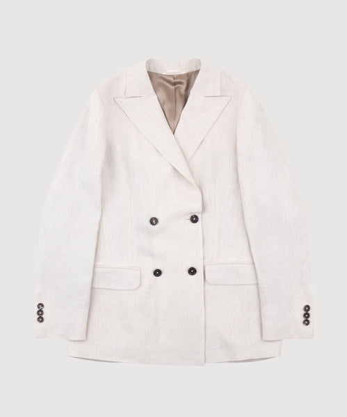 Double Breast Linen Blazer Miaki Swiss Made Womenswear