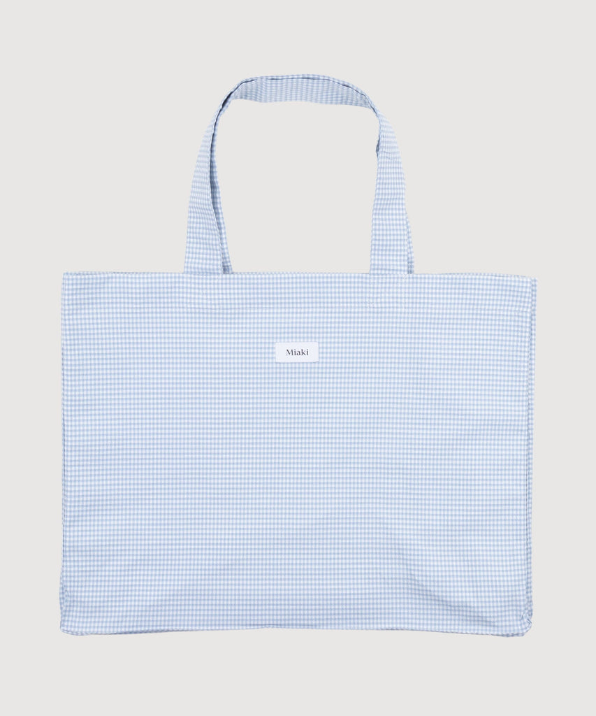 Check Light Blue / One Size Check Beach Bag Miaki Swiss Made Womenswear
